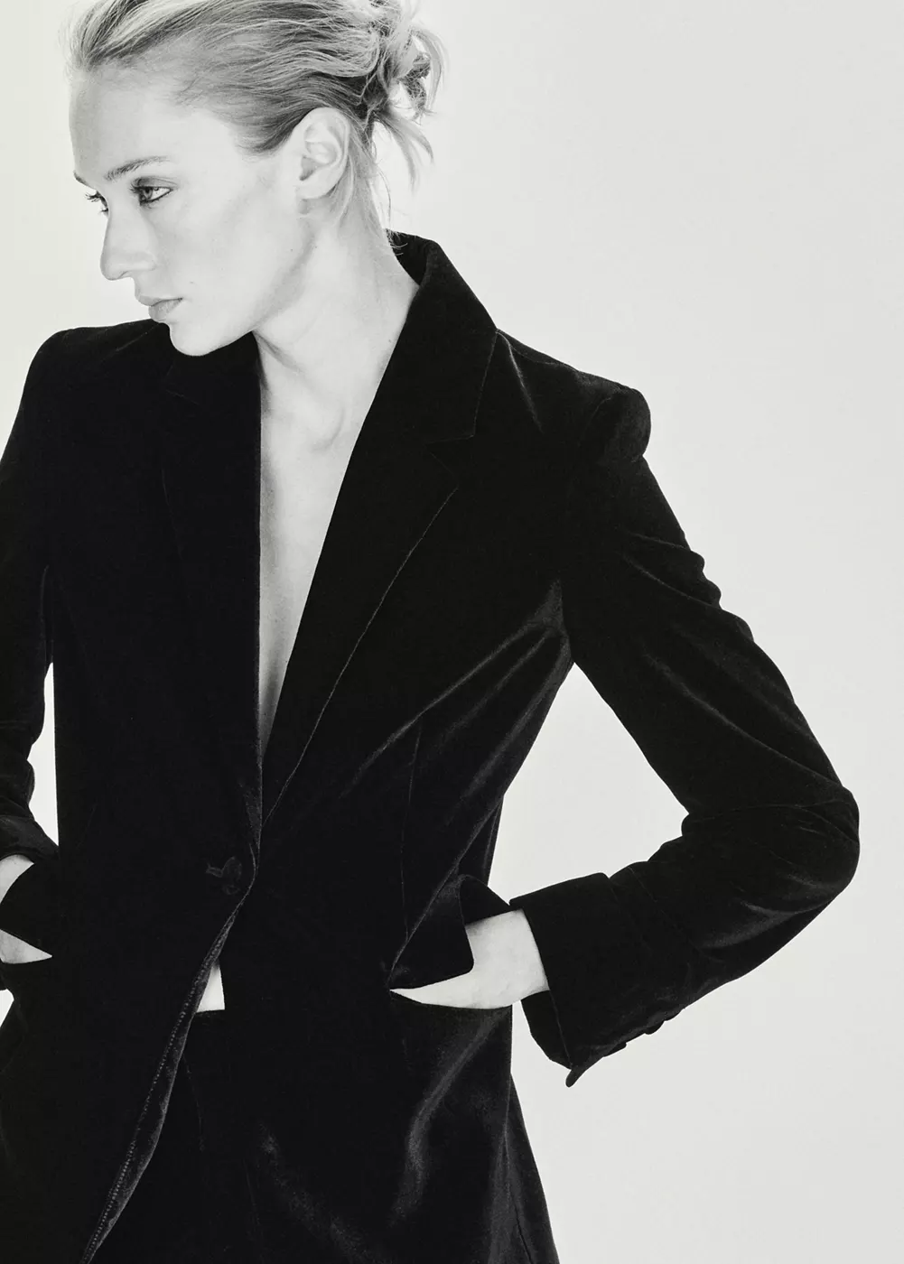 Blazer costume velours, MANGO