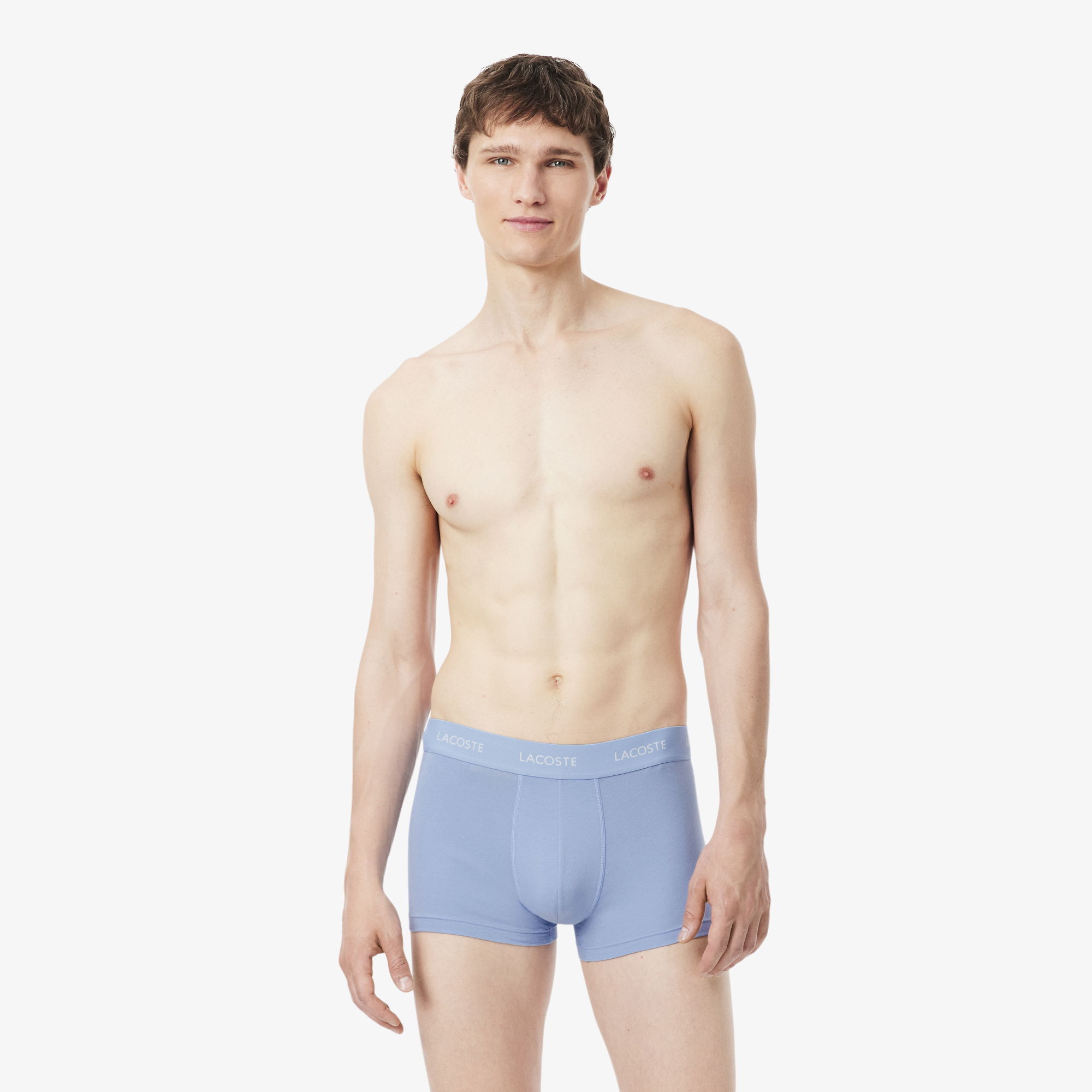 Lot de 3 boxers courts jersey stretch marquage, LACOSTE
