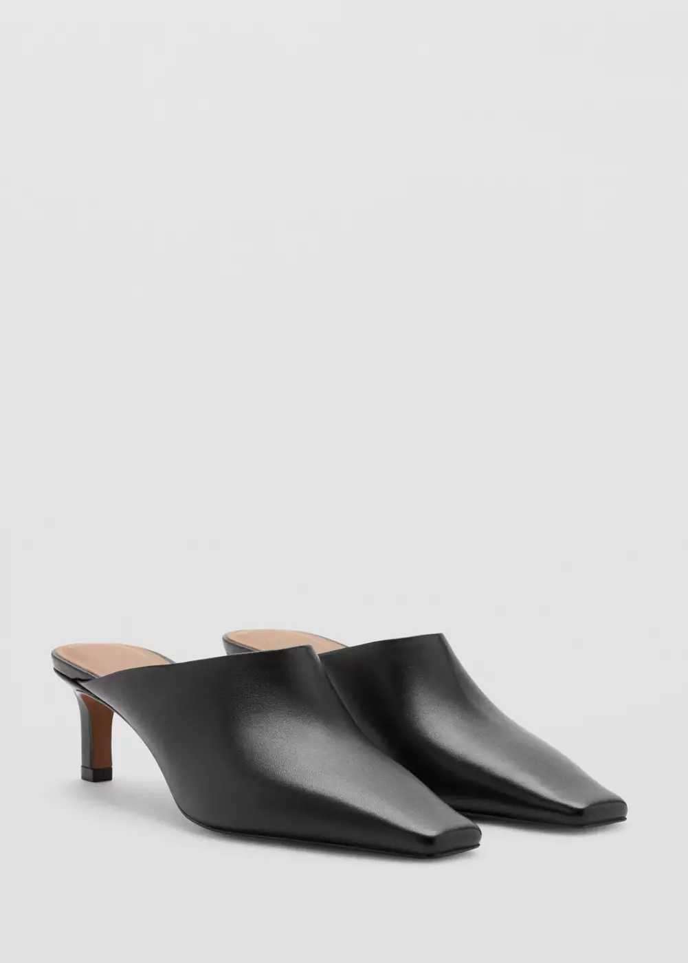 Chaussures talon ouvertes à l’arrière cuir, MANGO