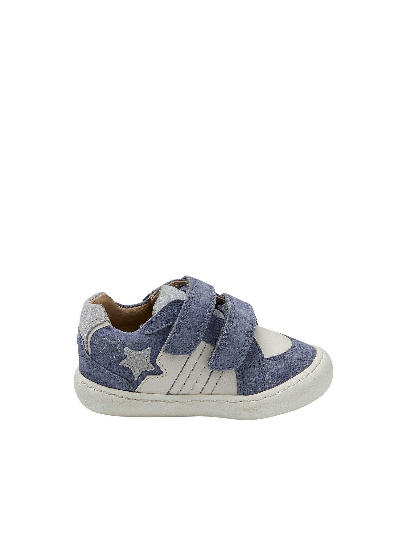 Baskets scratchées en cuir bébé, VERTBAUDET