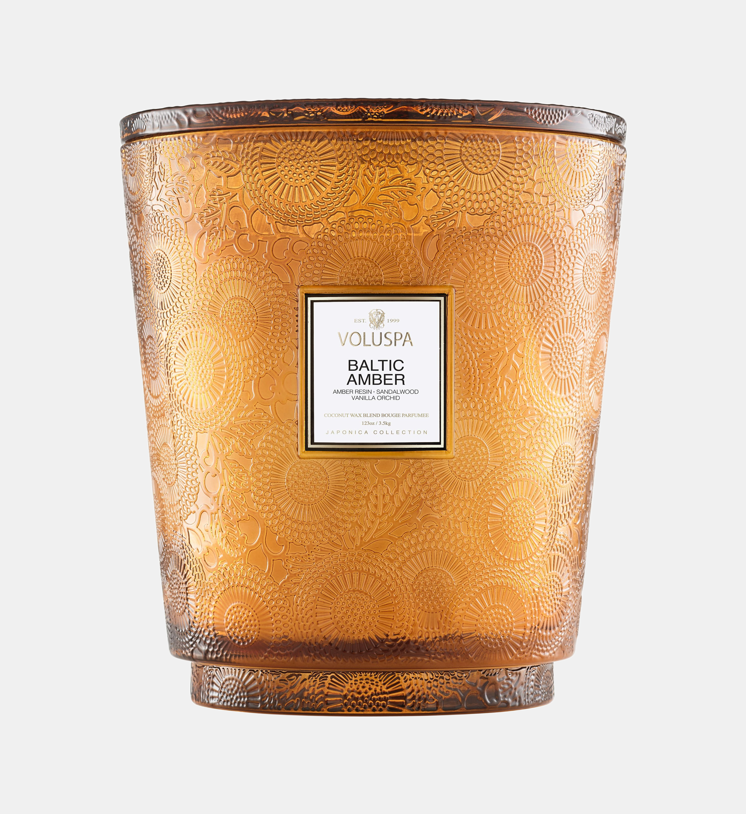 Baltic amber - bougie parfumée 5 mèches - grand modèle, VOLUSPA