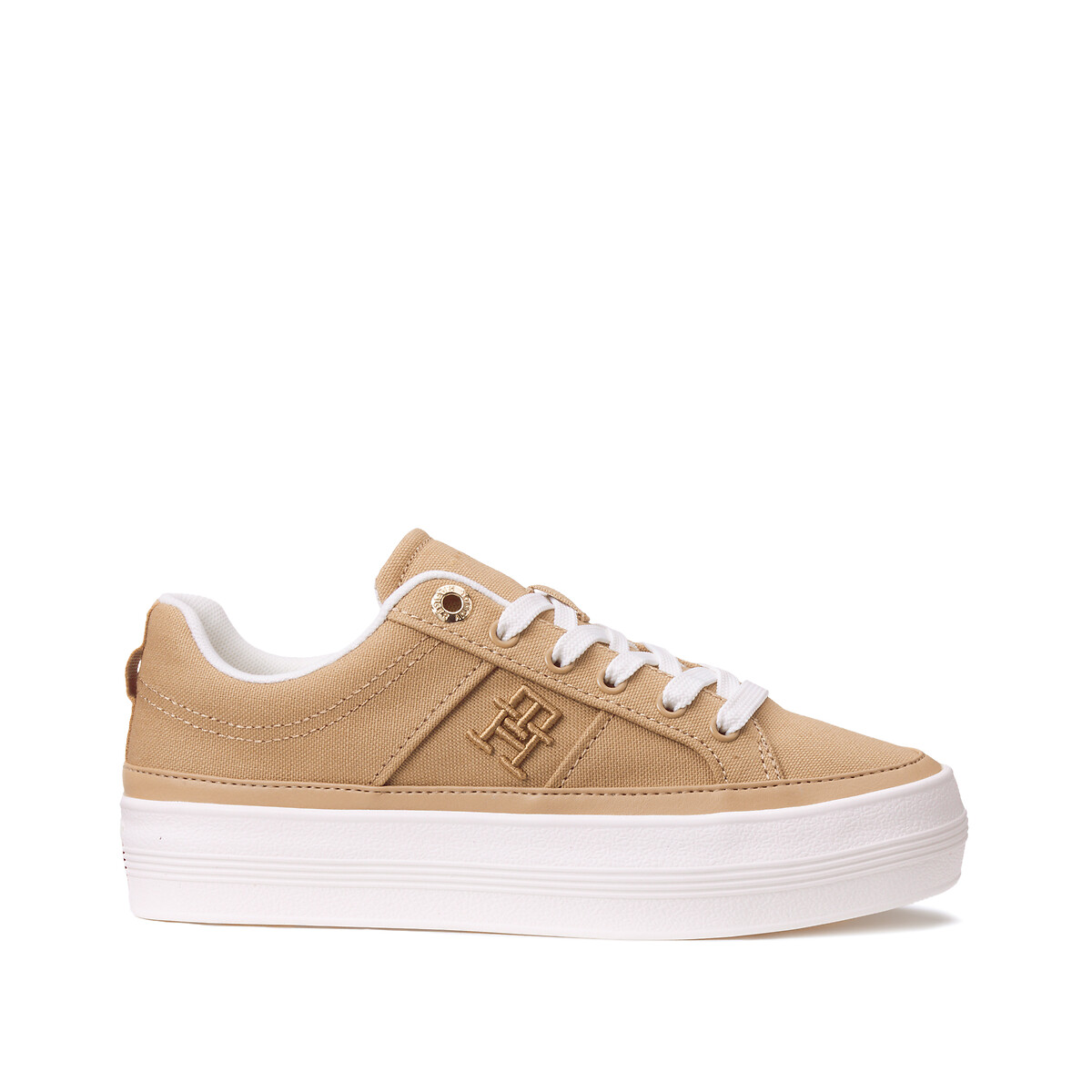 Canvas vulcanized trainers camel Tommy Hilfiger La Redoute
