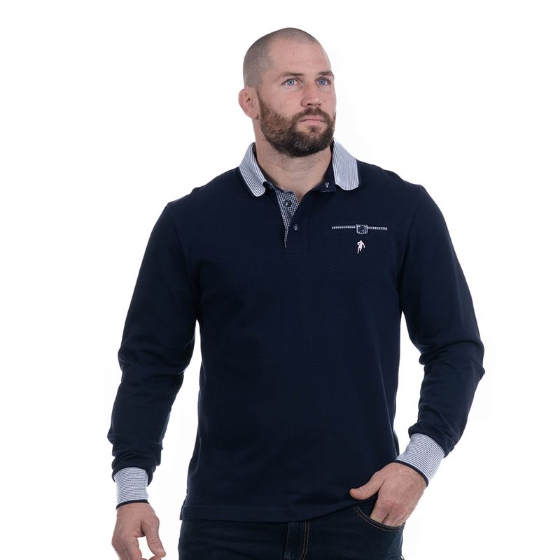 Polo de rugby manche longue homme best sale