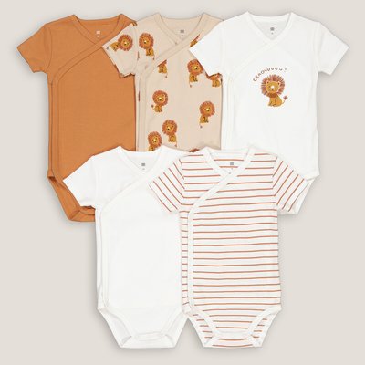 Pack of 5 Newborn Bodysuits with Short Sleeves LA REDOUTE COLLECTIONS