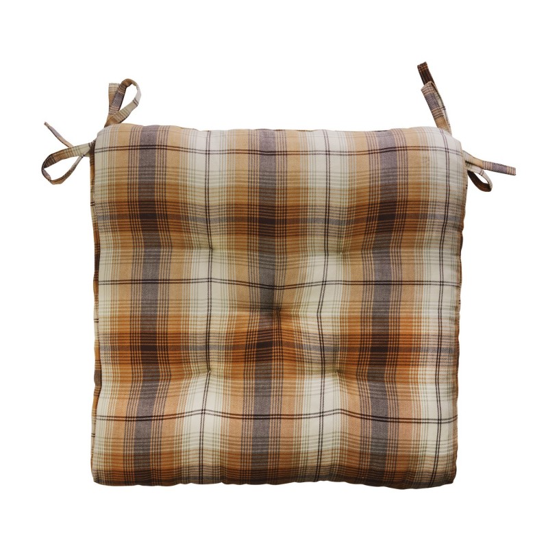 Coussin de chaise coton imprimé à carreaux, MADAM STOLTZ