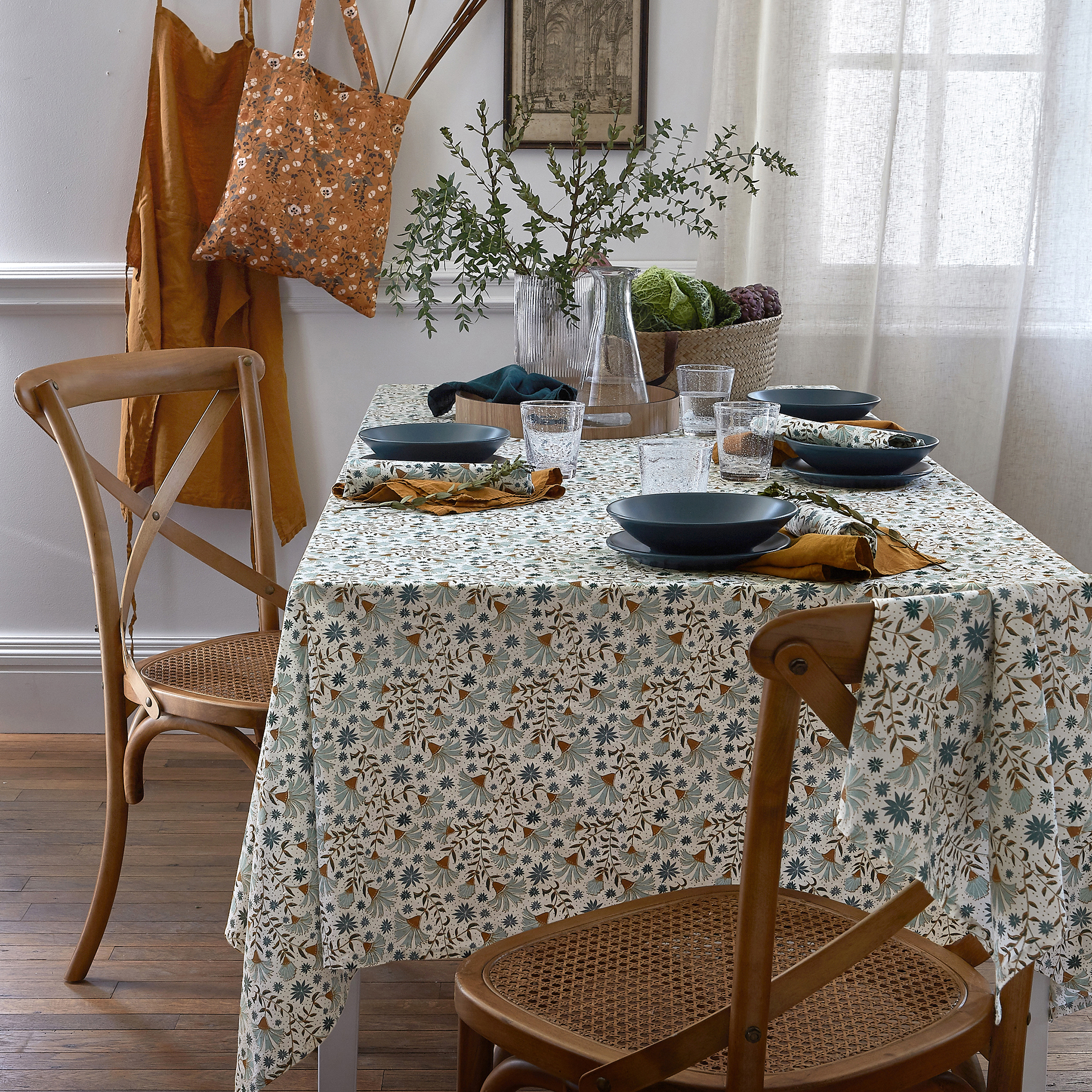 Aan boord moeder Pool Bedrukt tafellaken in gewassen katoen, kalyan bedrukt La Redoute Interieurs  | La Redoute