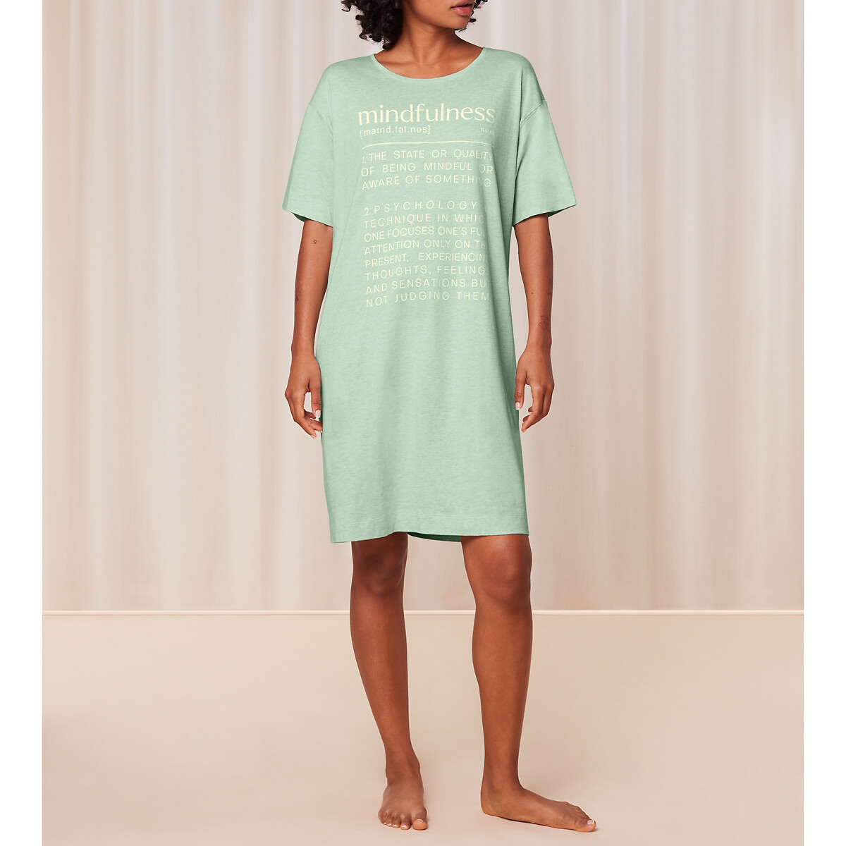 Image of Mindful Cotton Mix Nightshirt with Short Sleeves