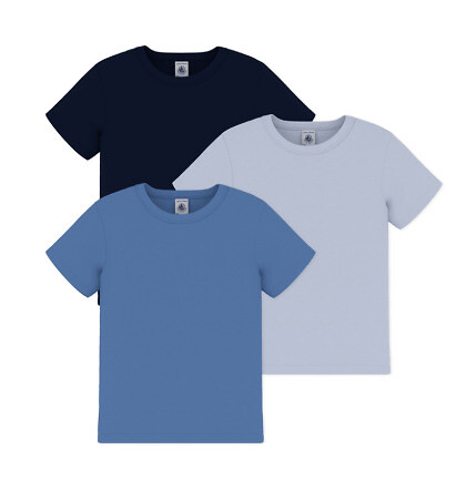 Lot de 3 T-shirts à manches courtes, PETIT BATEAU