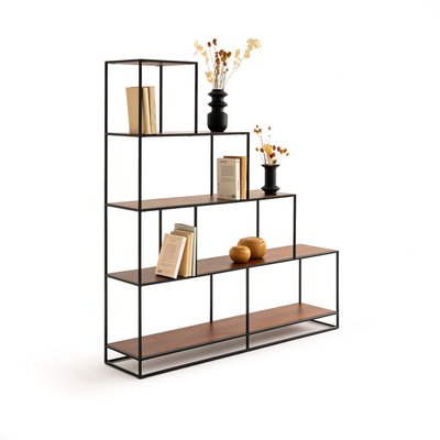 Watford Walnut and Metal Stepped Shelving Unit LA REDOUTE INTERIEURS
