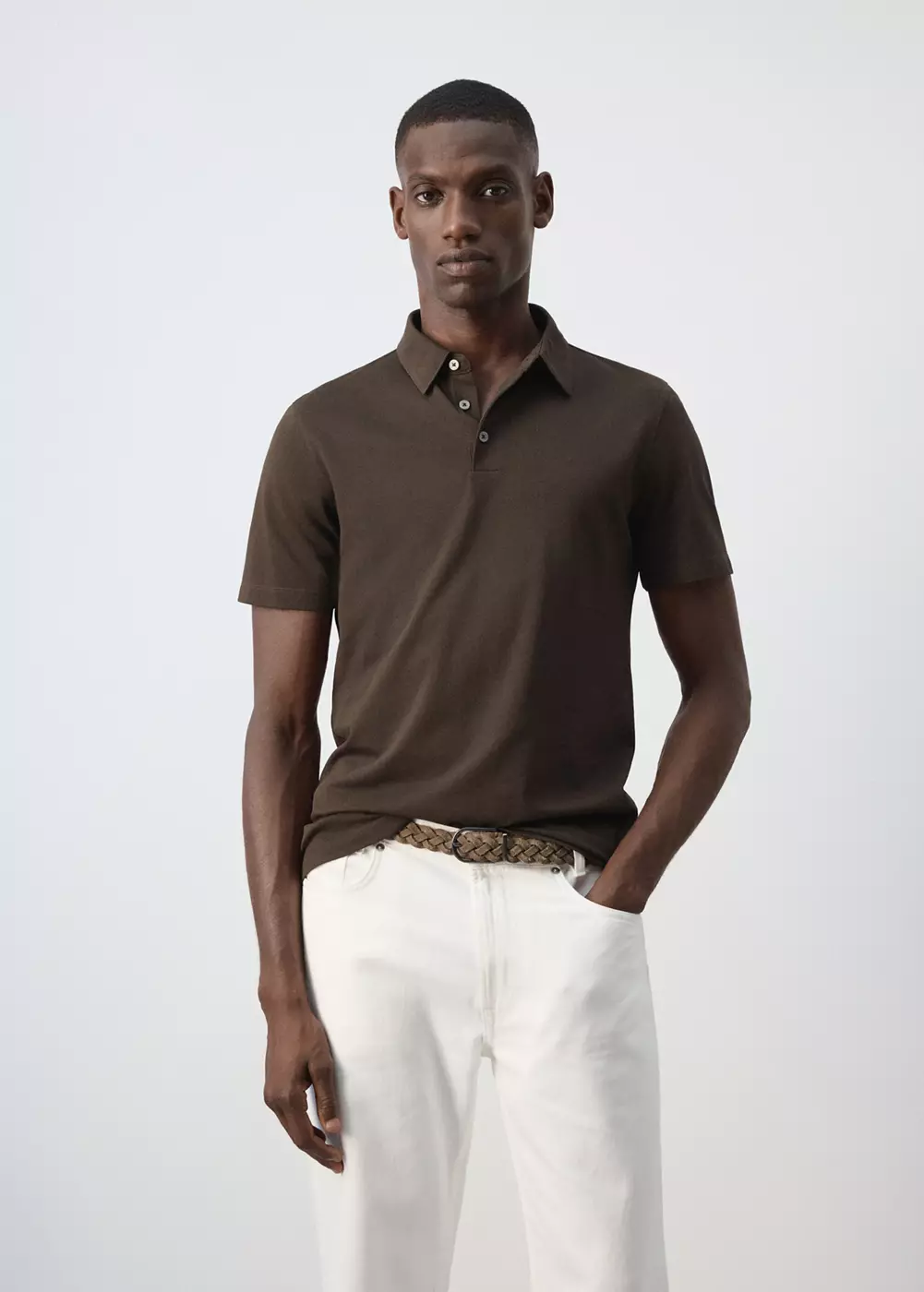 Polo regular fit en coton mélangé, MANGO MAN