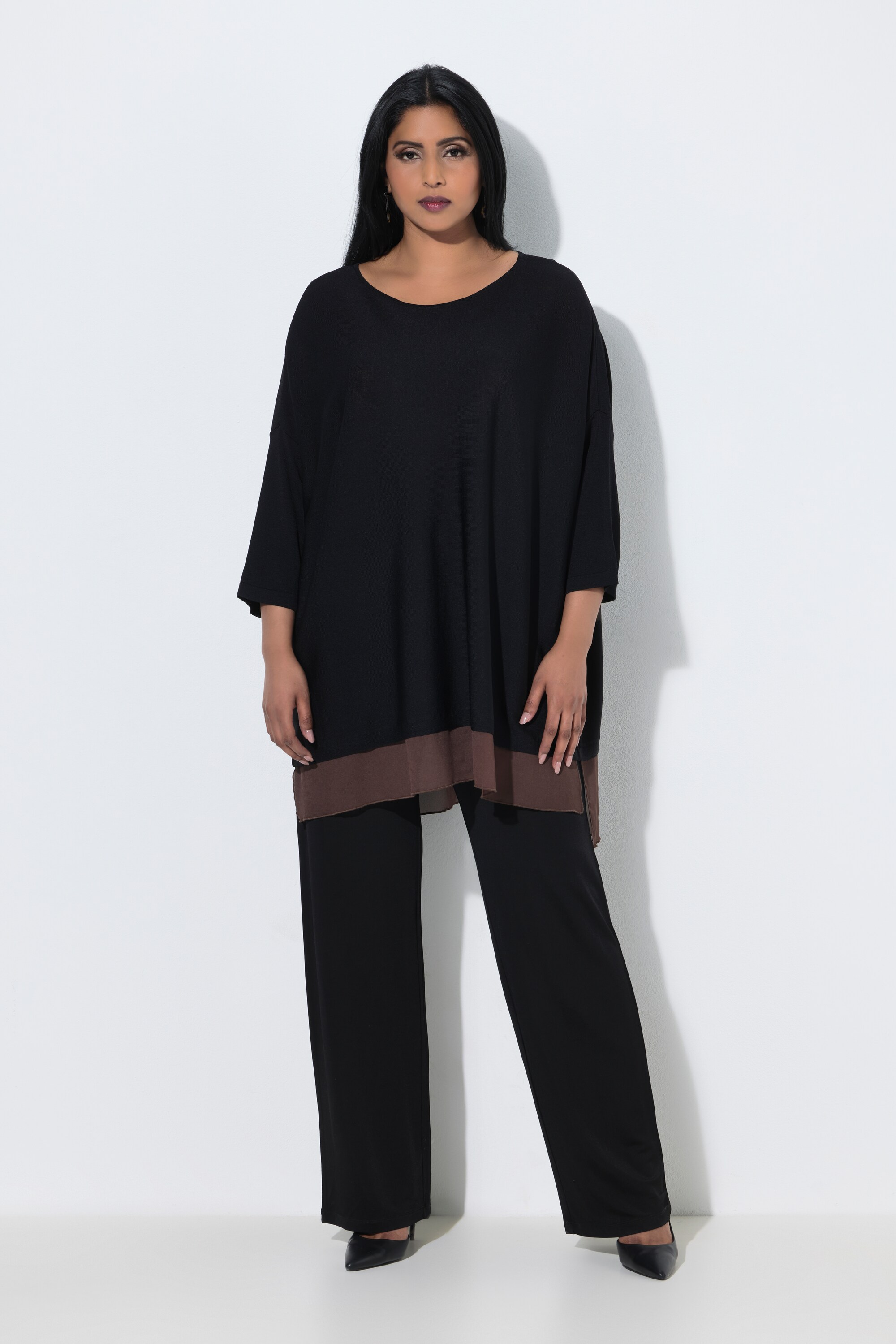 Pull avec bordure en mousseline, ULLA POPKEN