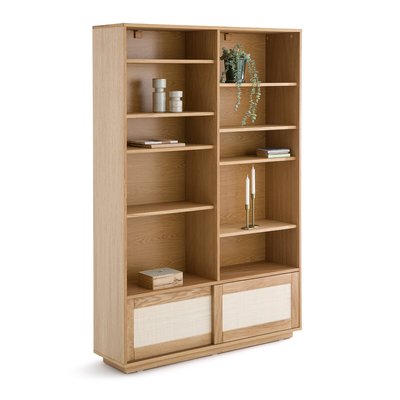 Palano Tall Oak and Caning Modular Bookcase LA REDOUTE INTERIEURS