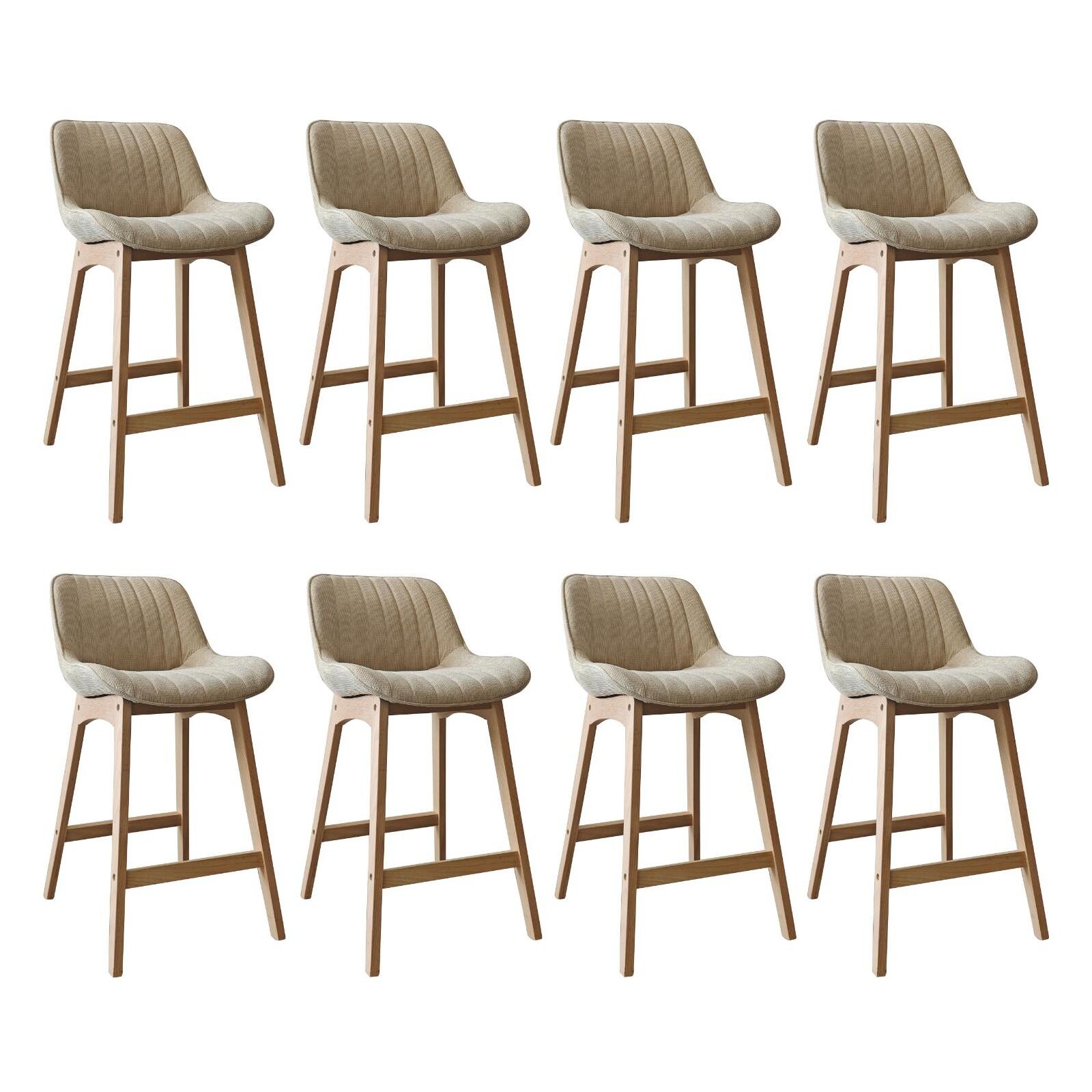 Lot de chaises de bar en chêne et tissu velours côtelé H65cm NORDEN, MOB IN