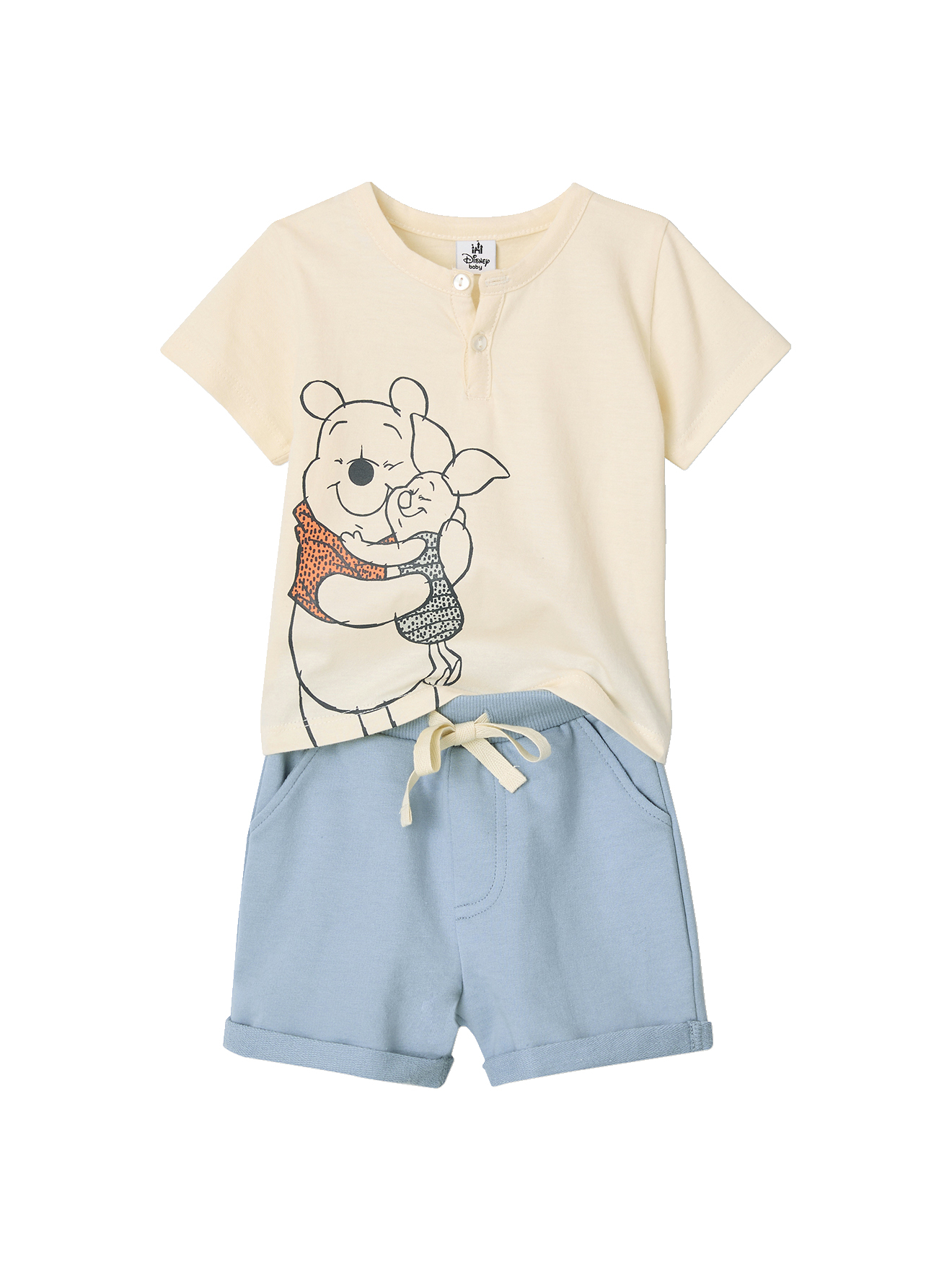Ensemble Disney Winnie L'ourson bébé tee-shirt tunisien + short, VERTBAUDET