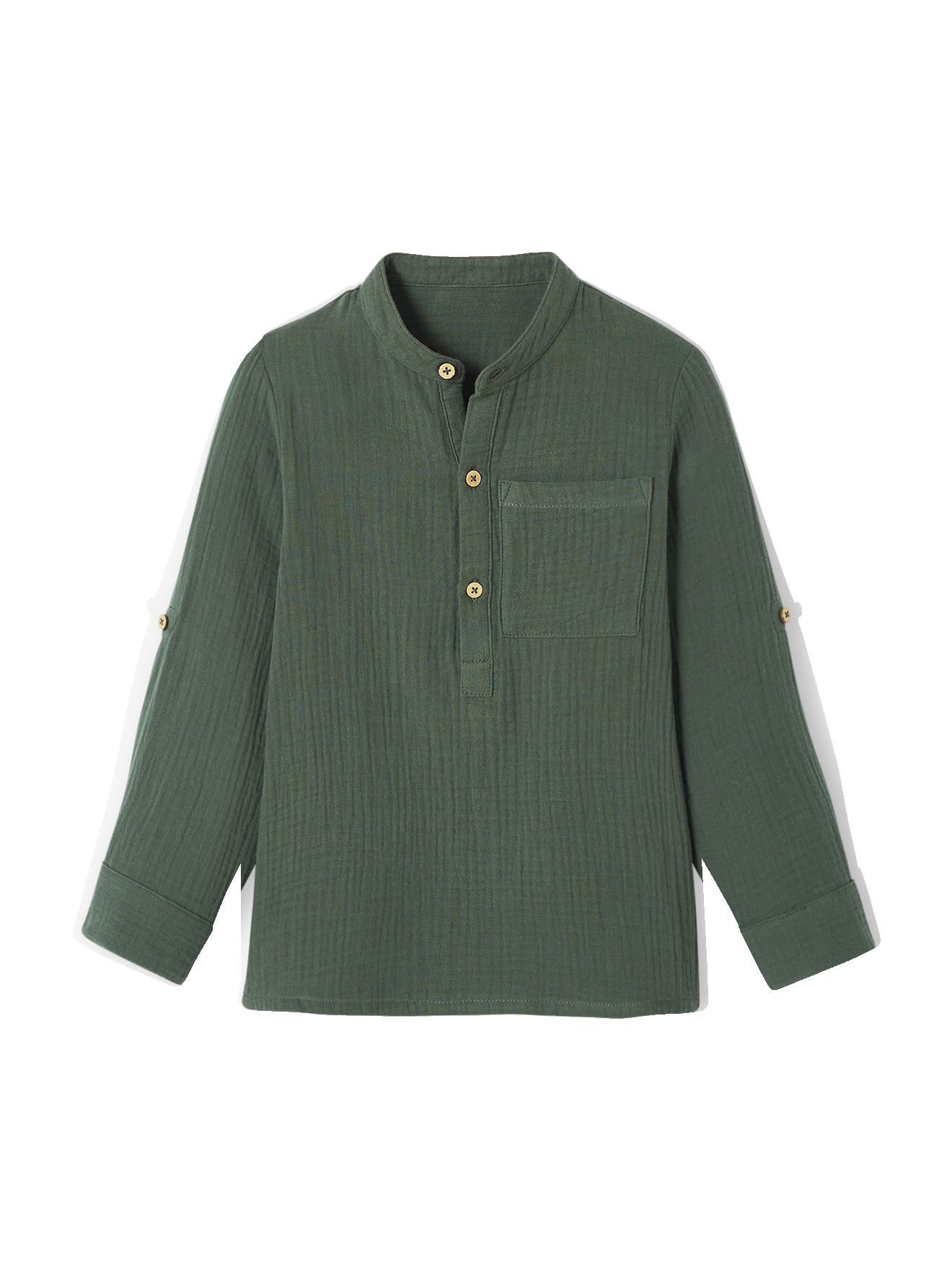 Chemise en gaze de coton manches retroussables, VERTBAUDET
