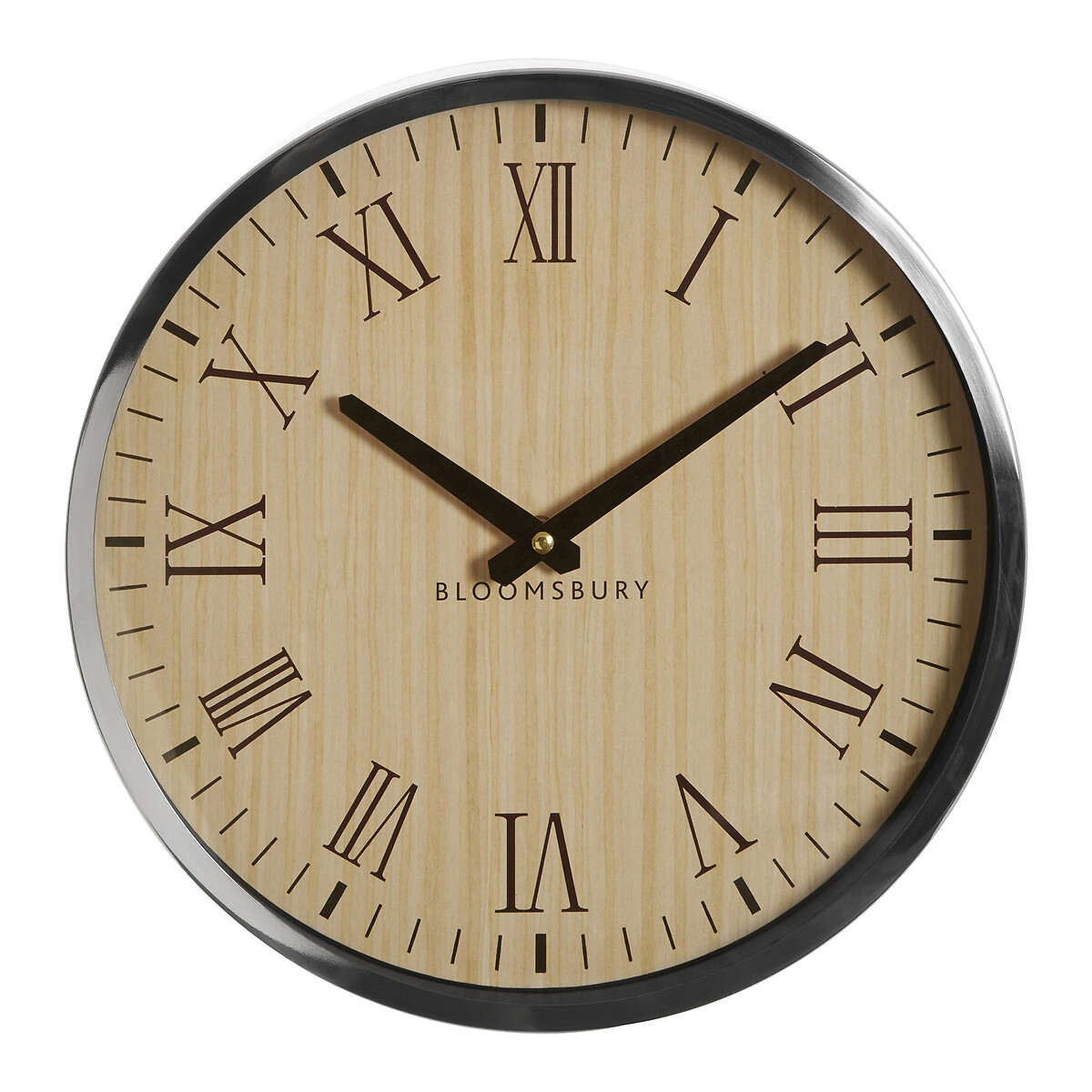 30cm Wood and Stainless Steel Wall Clock, SO'HOME