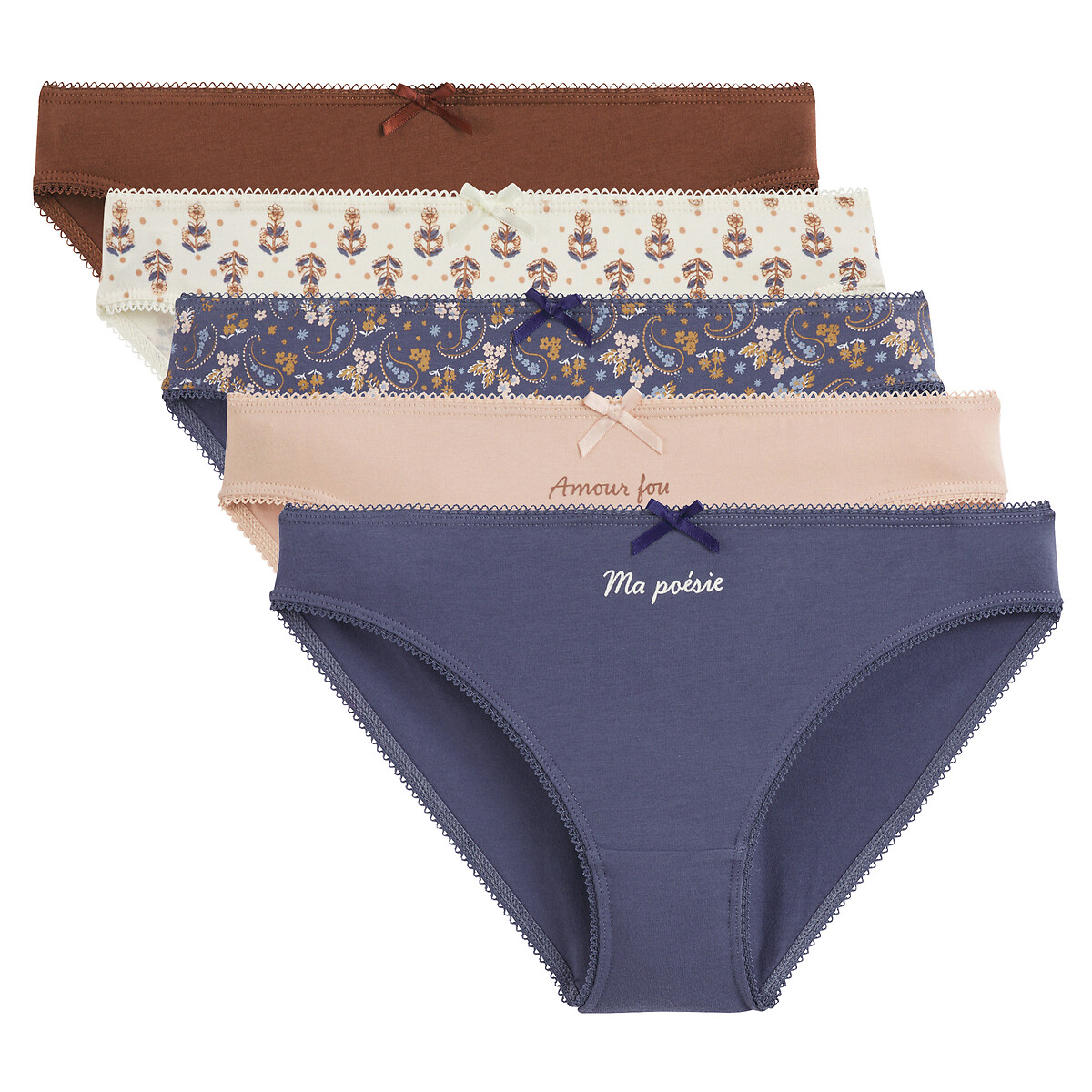 Slips Fille Bluey 100% Coton - Lot De 5, Taille Élastique, Licencié Officiel