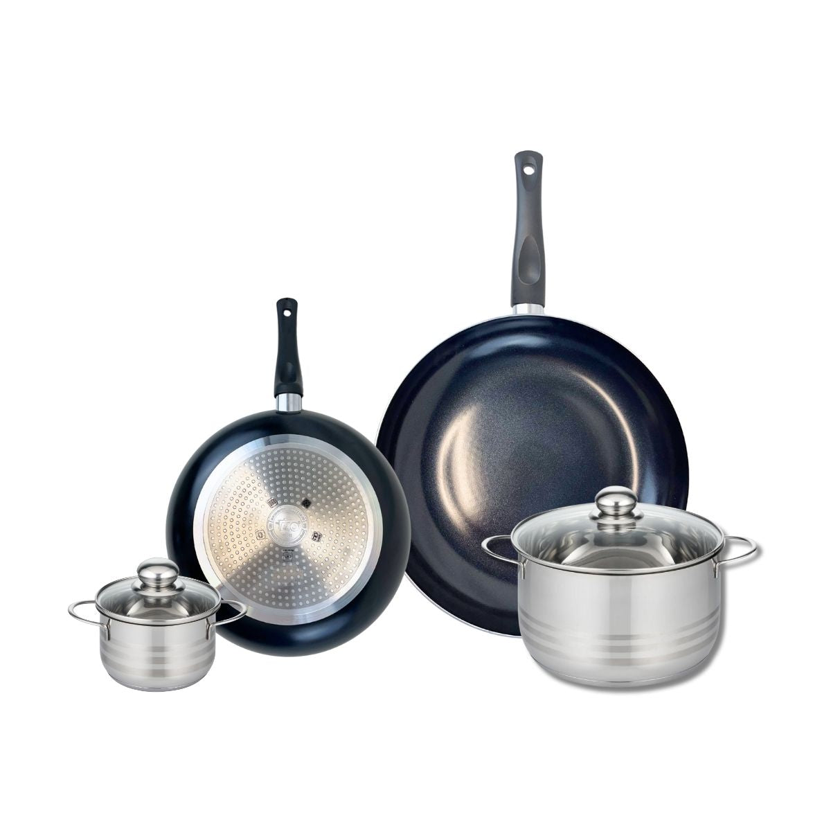Batterie 2 poêles 24/32cm + 2 faitouts 12/20cm PRIMA BRILLANT, ELO
