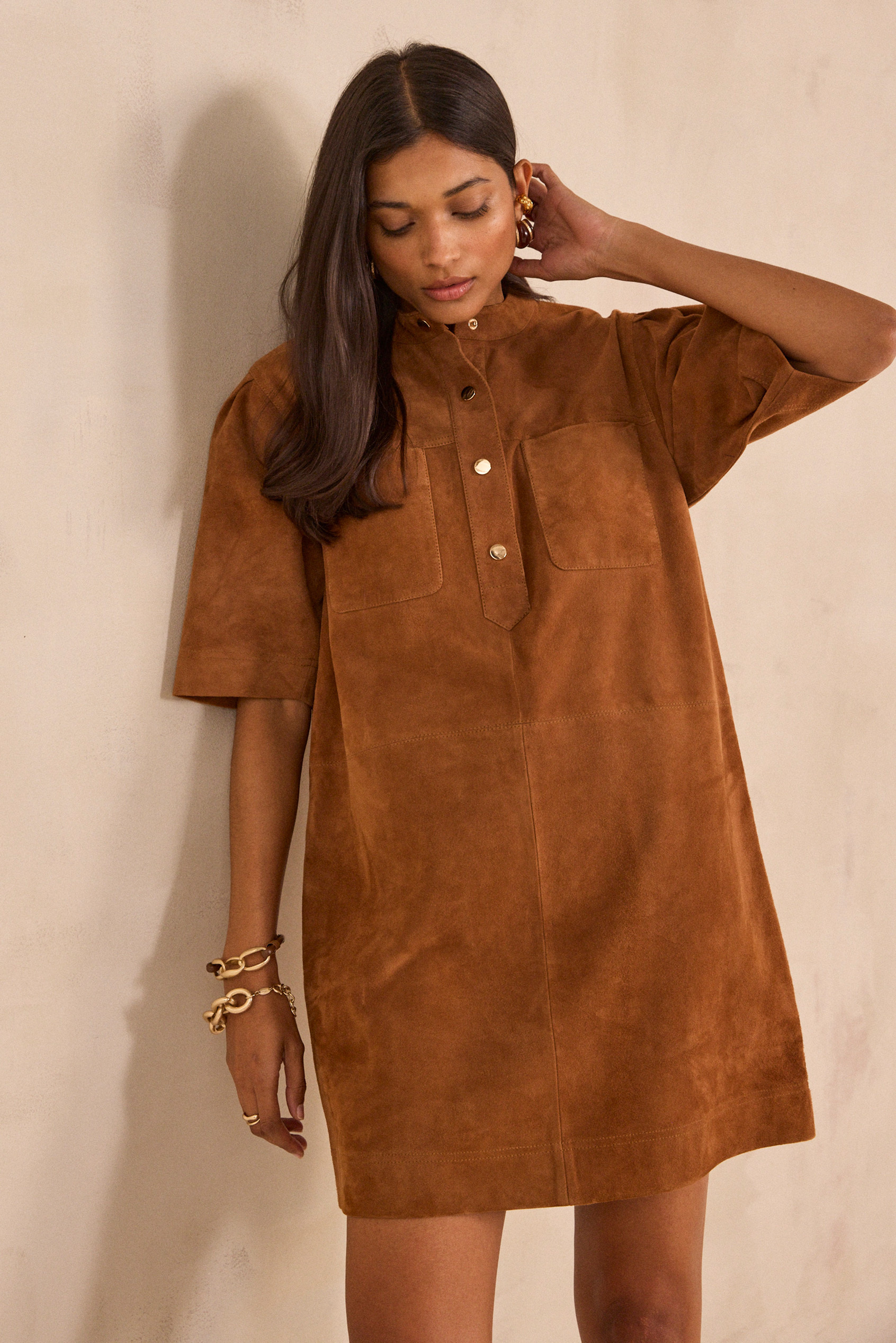 Robe droite en cuir suède PENNY, Maison 123