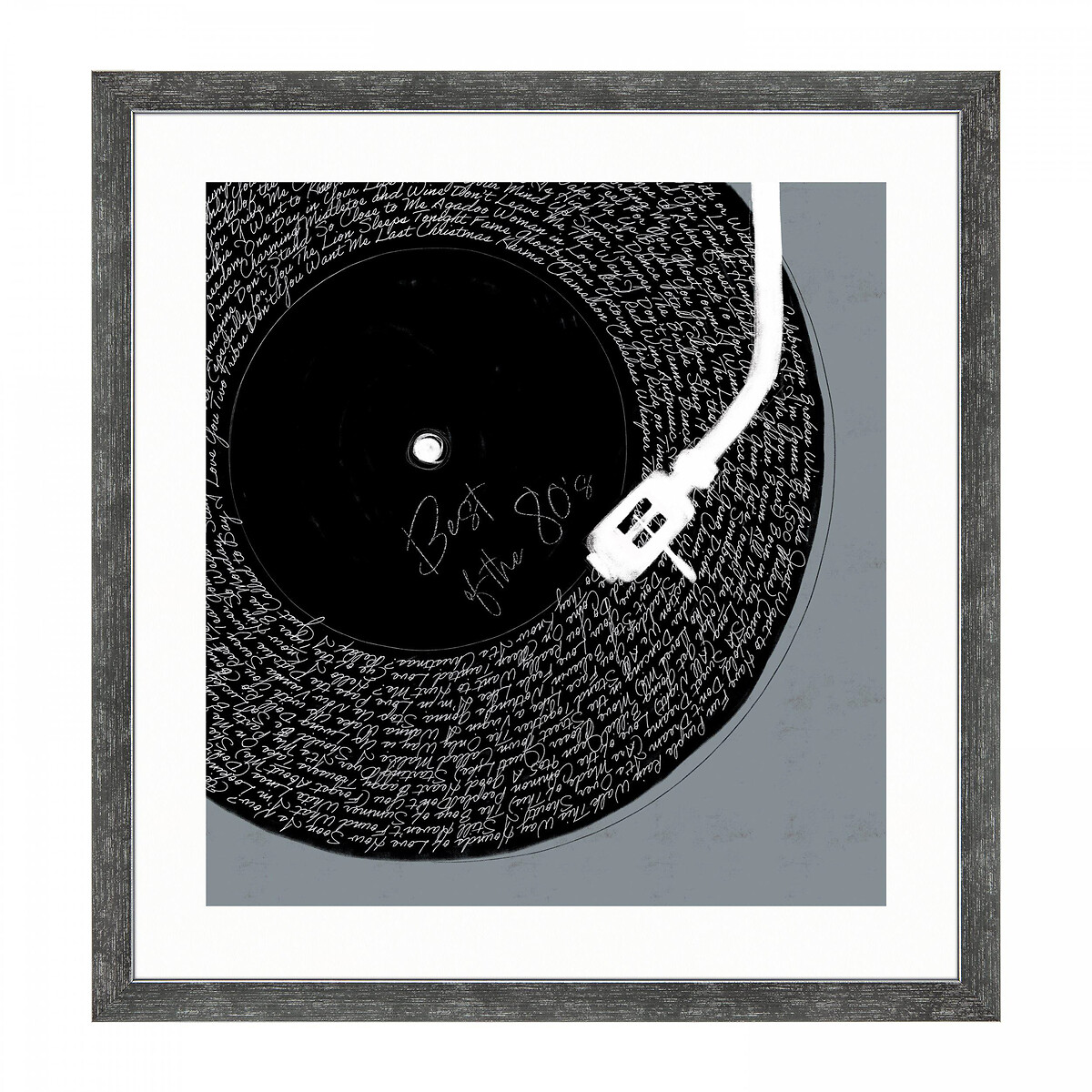 62x65cm Turning Records Framed Print, ÉDITÉ