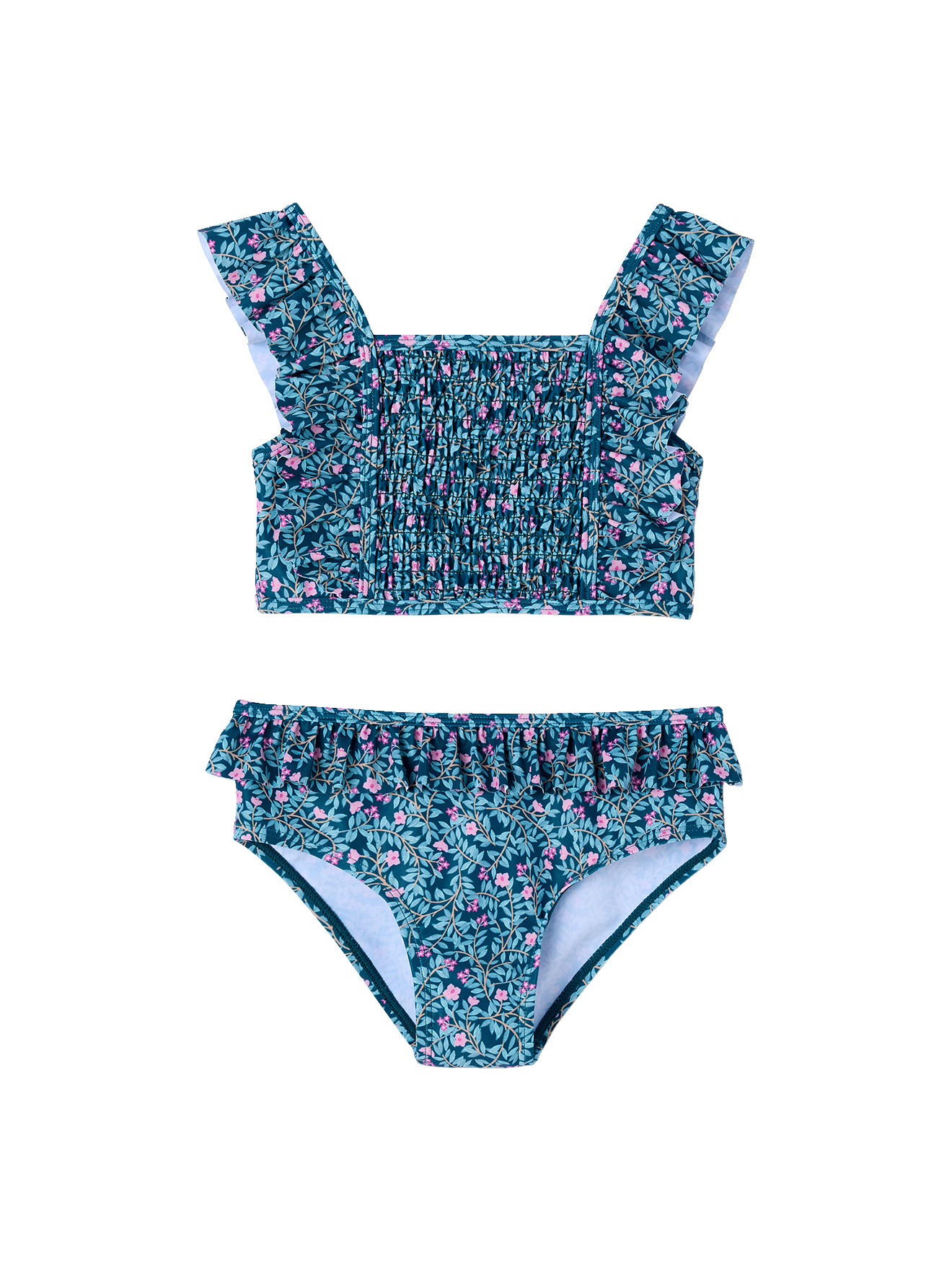 Maillot de bain 2 pièces fleurs, VERTBAUDET