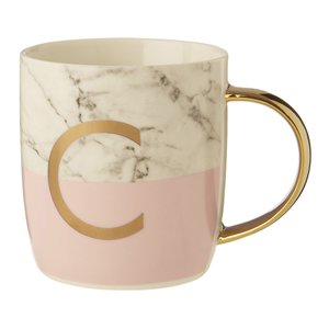 Bone China Marble/Pink C Alphabet Mug SO'HOME image