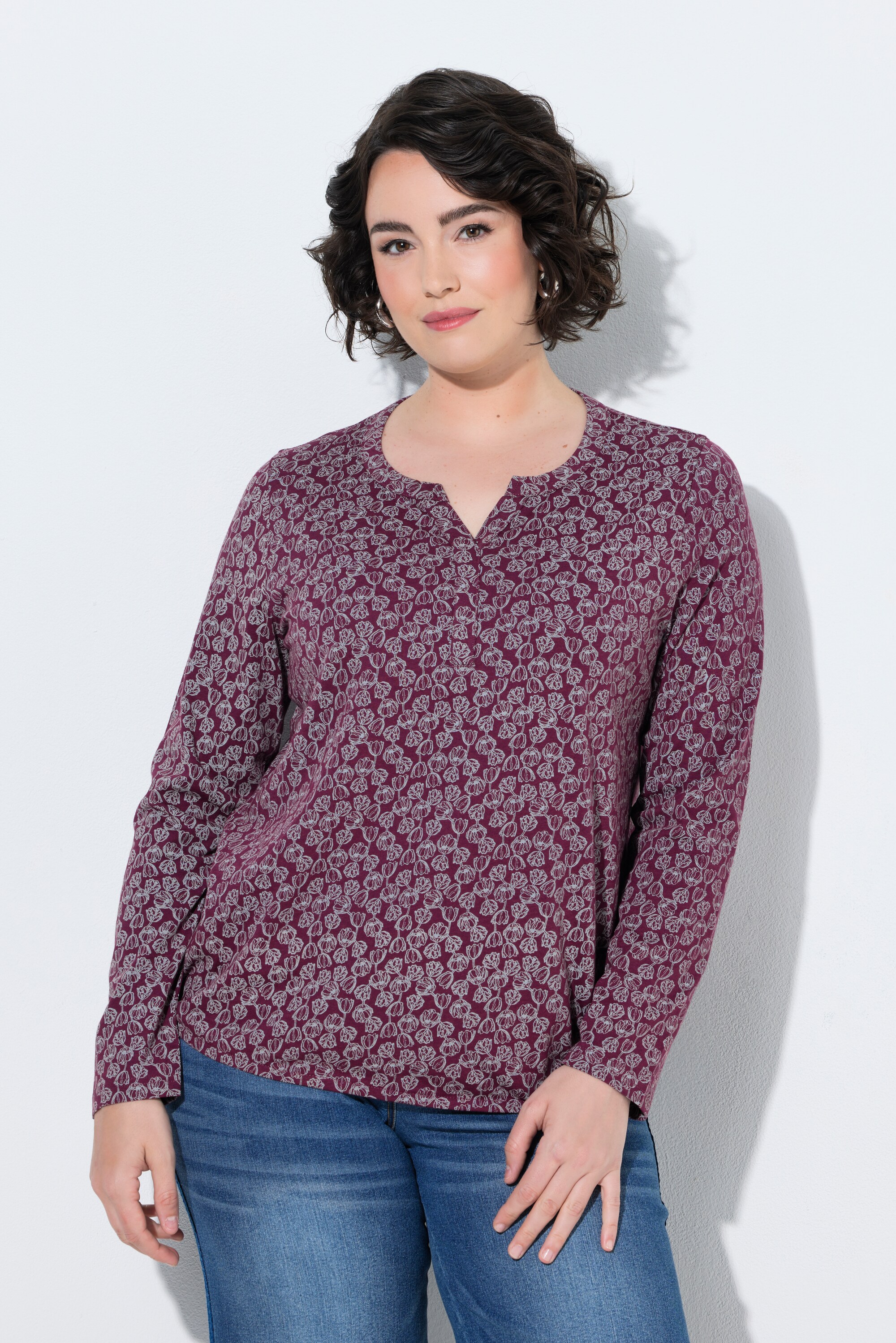 T-shirt motif floral, base élastique, ULLA POPKEN