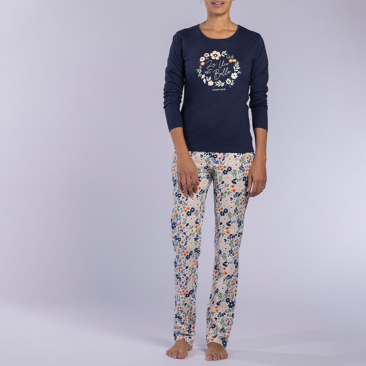 Image of Lazuli Cotton Jersey Pyjamas with Long Sleeves