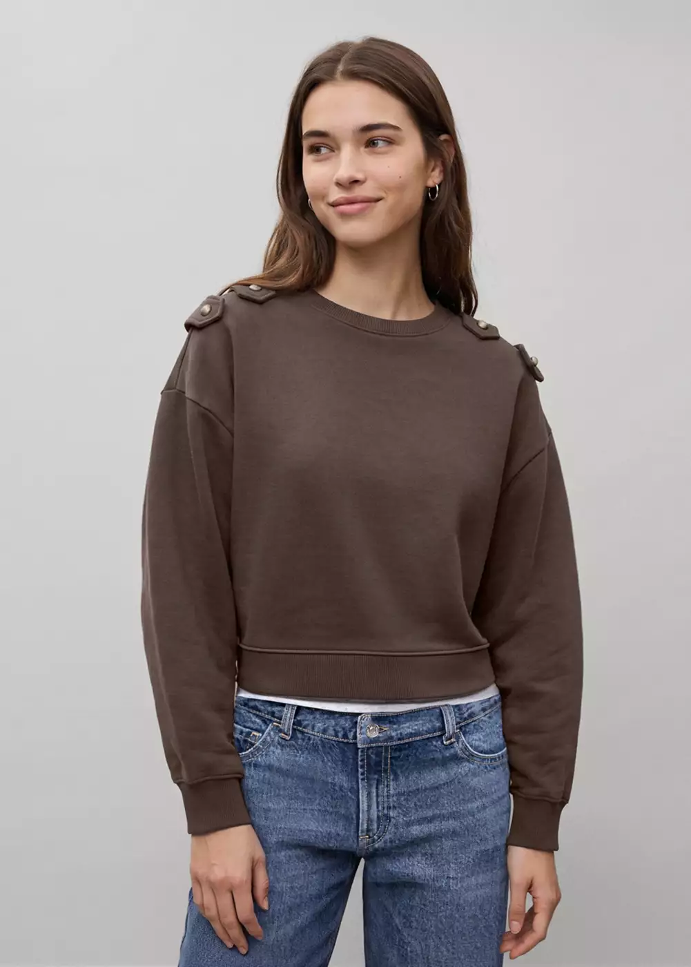 Sweat en coton avec boutons aux épaules, MANGO TEEN