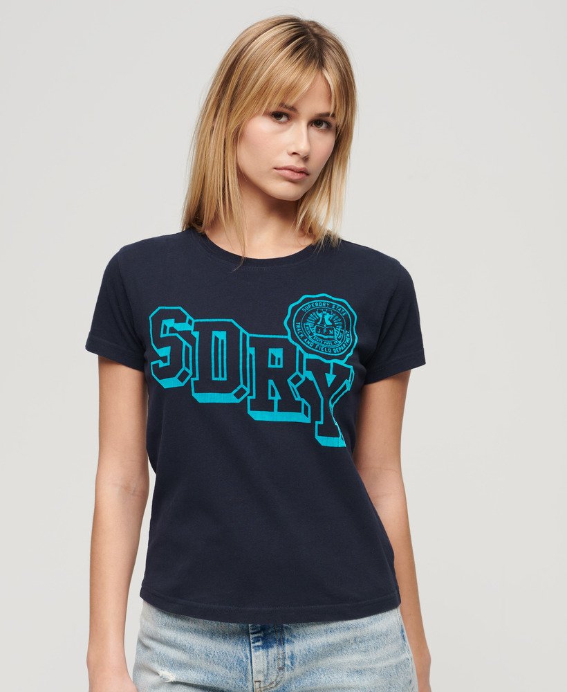 T-shirt ajusté floqué Varsity, SUPERDRY
