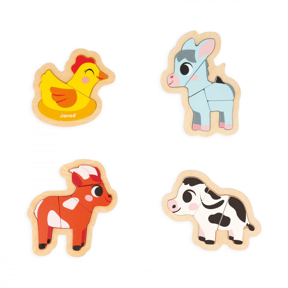 4 Puzzles Evolutifs - Ferme, JANOD