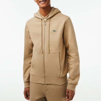 Embroidered Logo Hoodie in Cotton Mix with Zip Fastening LACOSTE