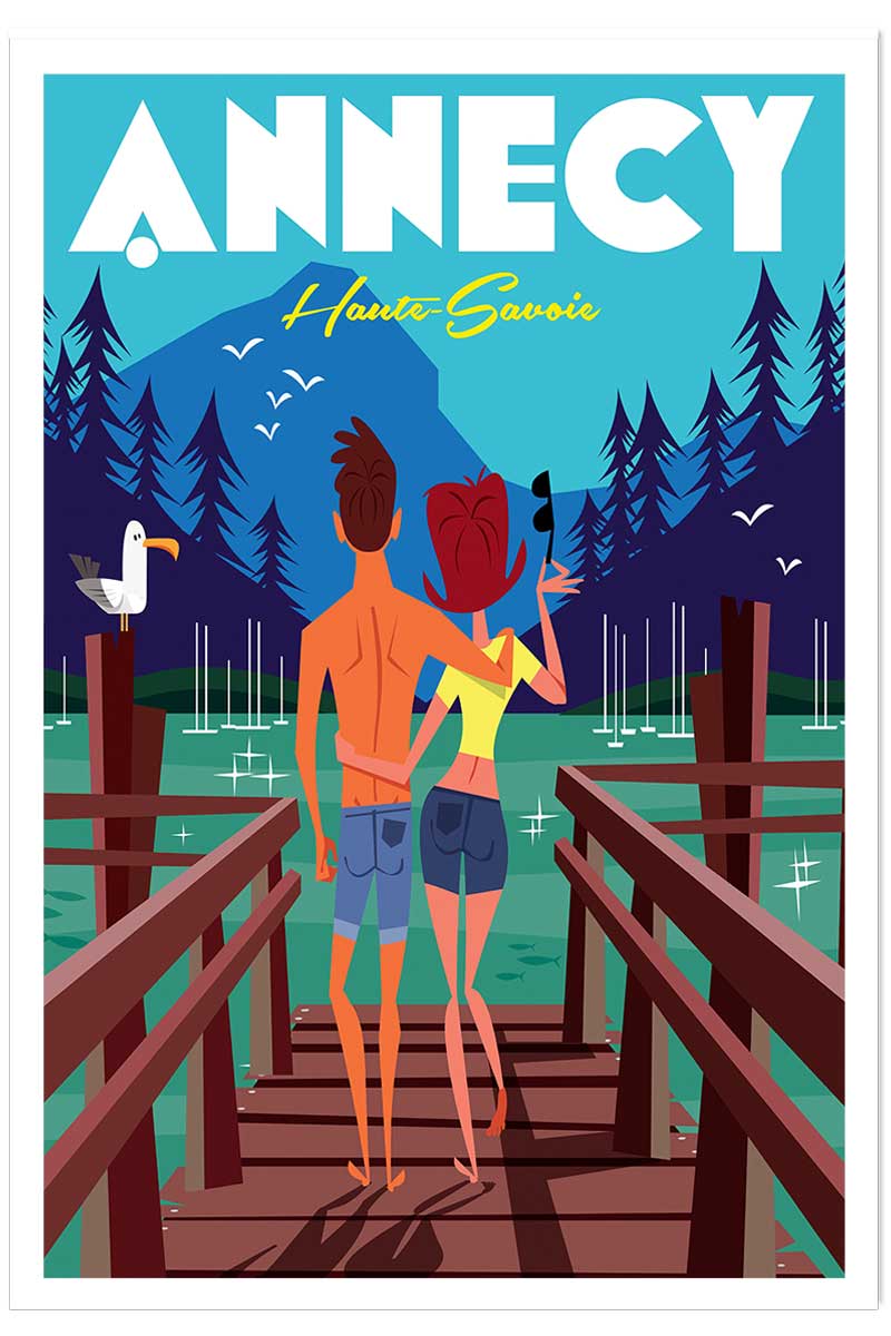 Poster le pont des amours annecy lac, HEXOA
