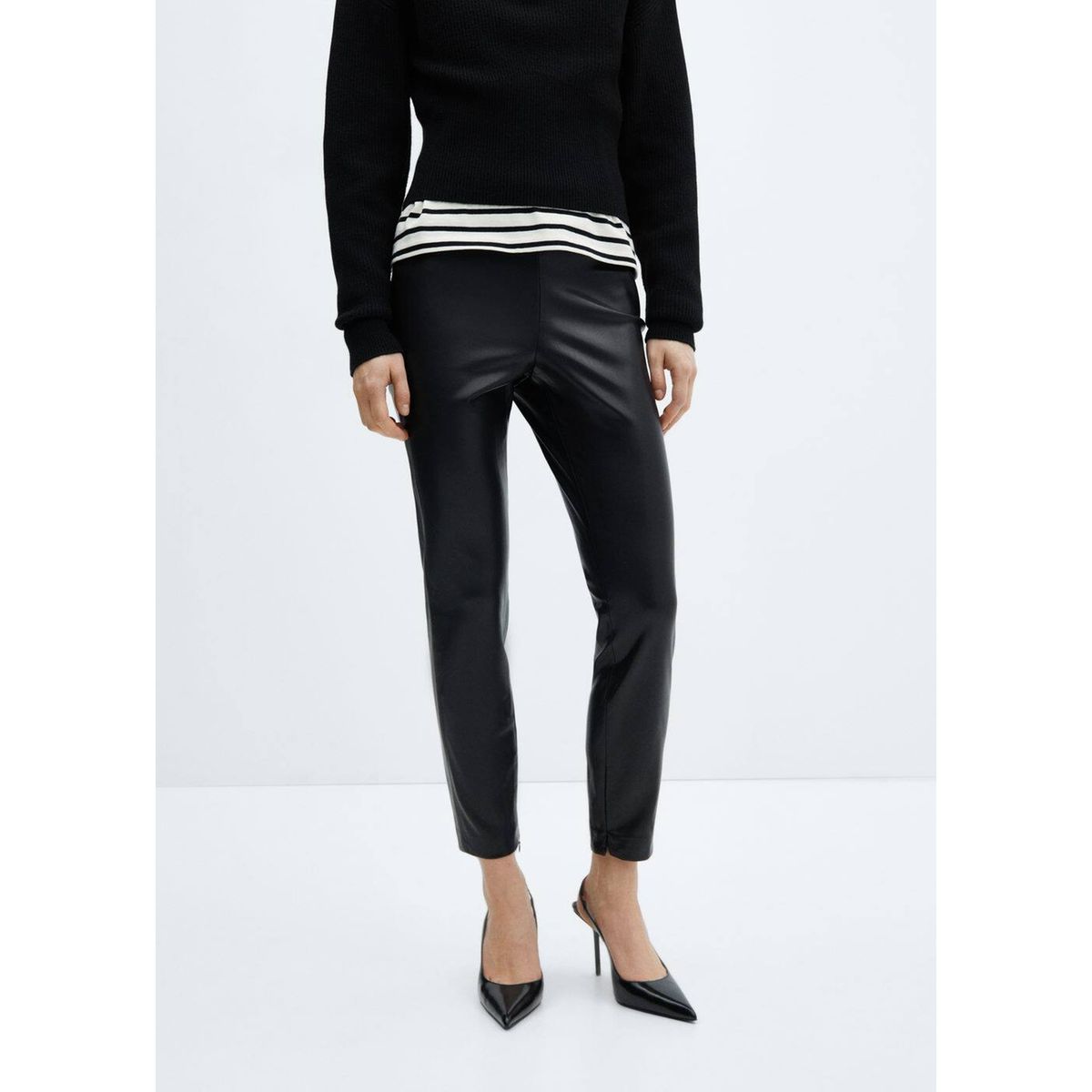 Legging simili cuir discount mango
