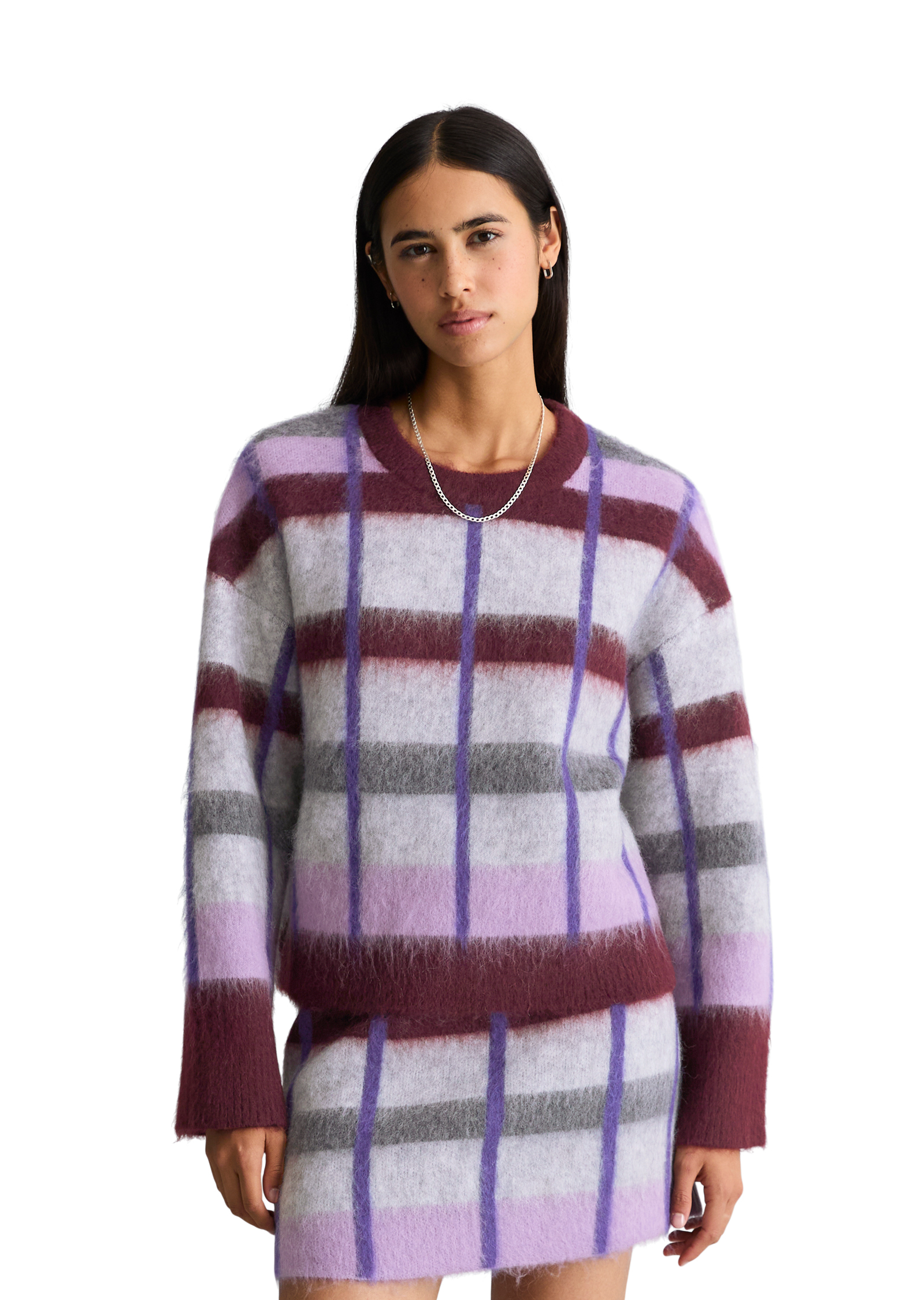 Pull jacquard oversize en un mélange douillet de laine vierge et de mohair, MARC O’POLO DENIM