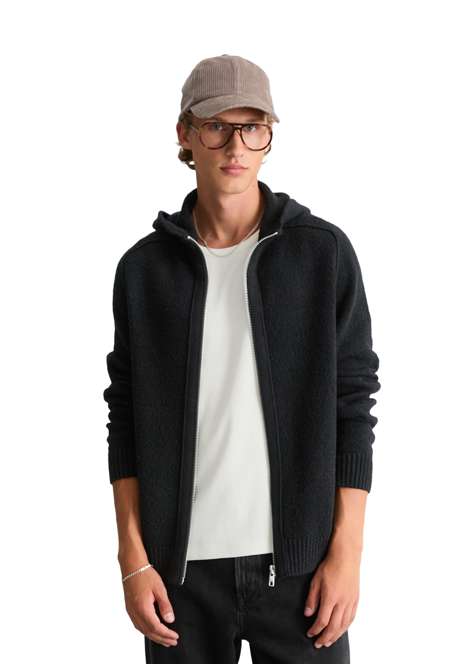 Sweat à capuche en maille bouclée, coupe classique en mélange de coton bio, MARC O’POLO DENIM