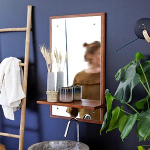 Miroir en bois de palissandre Galyno 75x50