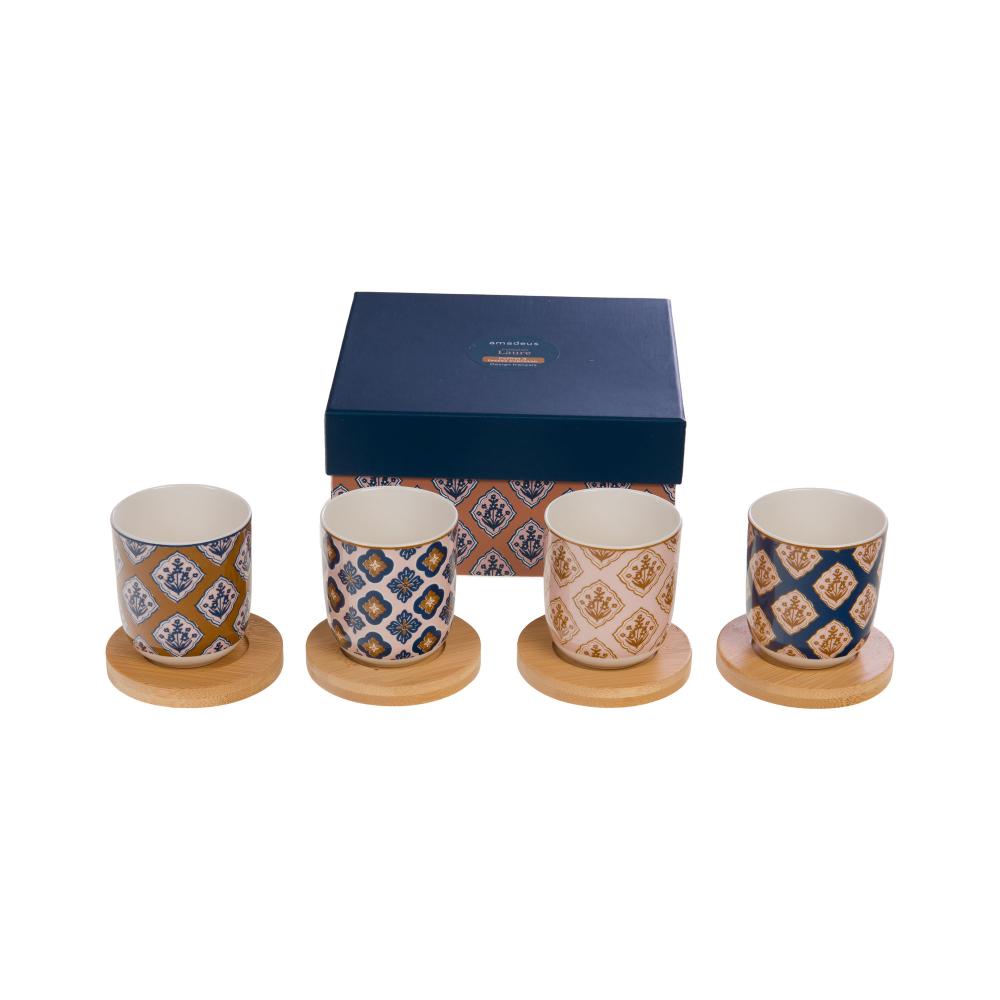 Coffret de 4 tasses expresso Laure, AMADEUS