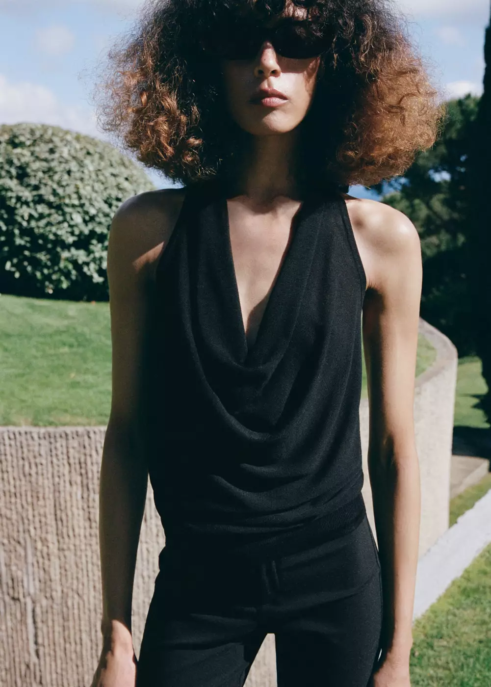 Top drapé en maille fine, MANGO