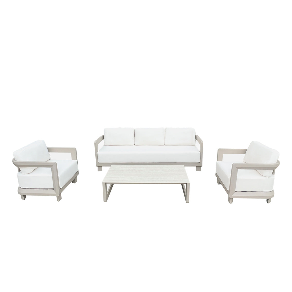Salon de jardin bas en aluminium 5 places CALIZA, BERAH GETAH