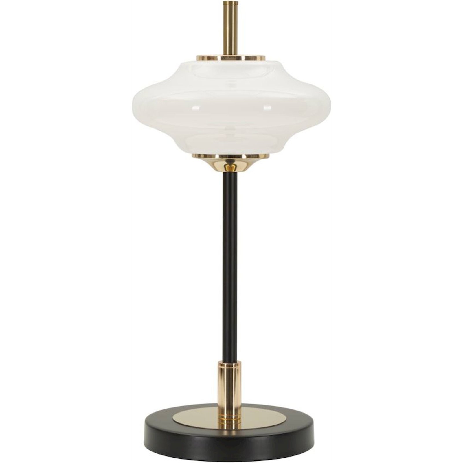 Lampe à poser vintage verre opalin socle en fer, RECOLLECTION