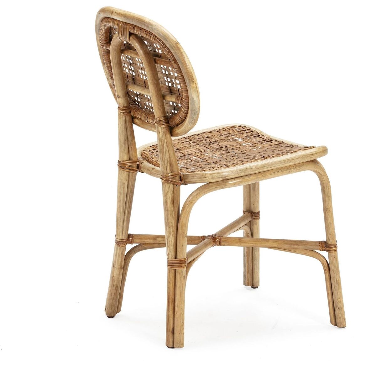 Romane - Lot de 2 chaises bistrot en bois massif et rotin - Drawer