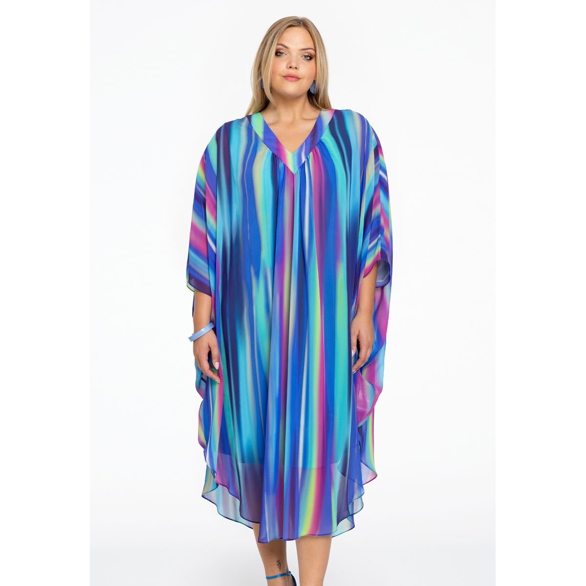 Robe longue rayée outlet multicolore