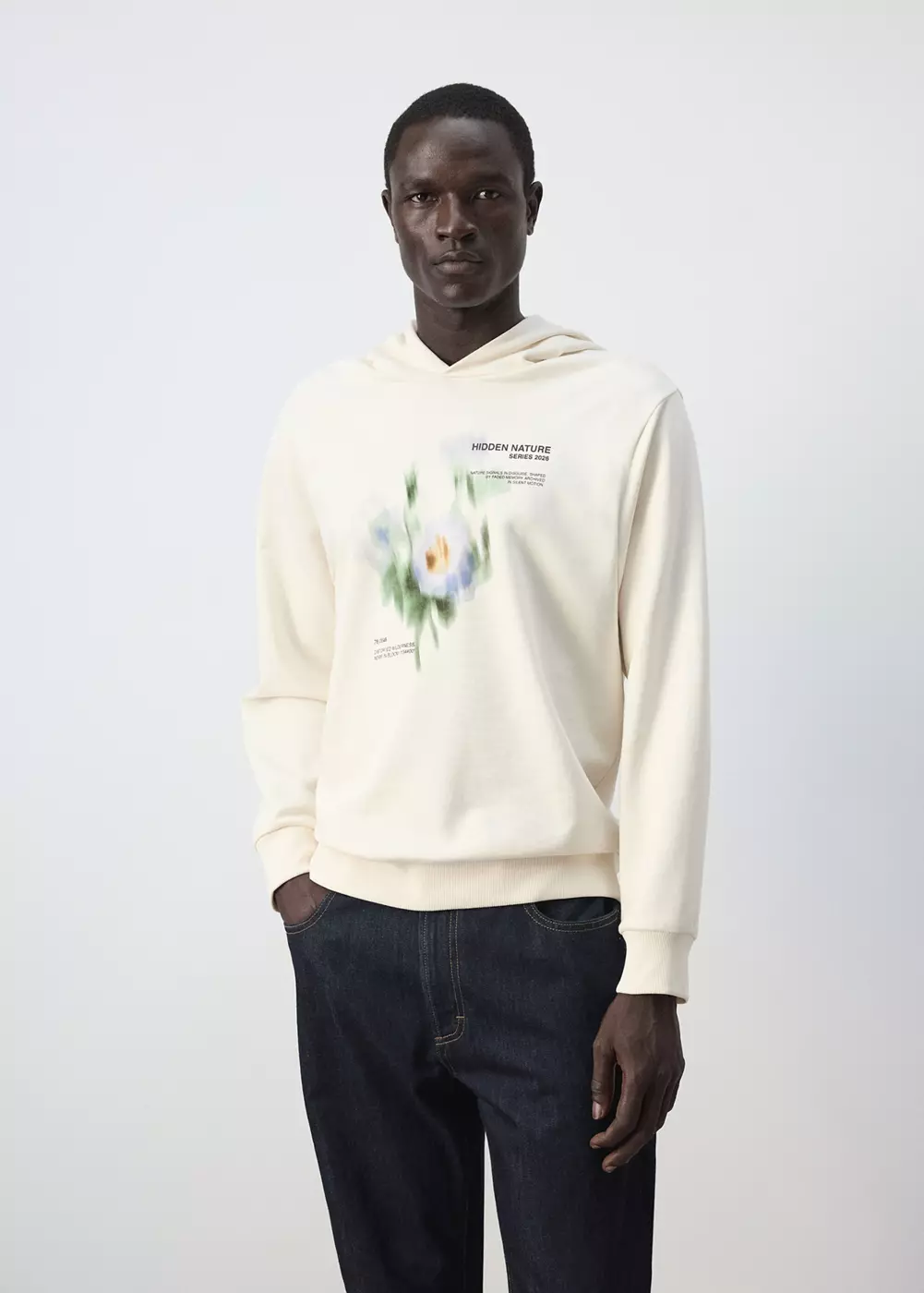Sweat-shirt 100 % coton imprimé graphique poitrine, MANGO MAN