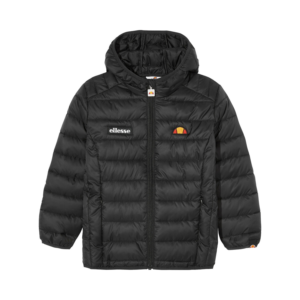 Image of Hooded Quilted Padded Jacket with Embroidered Logo