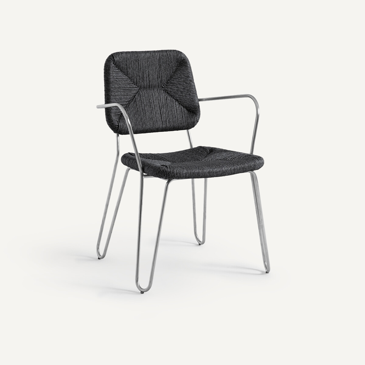 Fauteuil de table en fibre écolène tressée, Pause