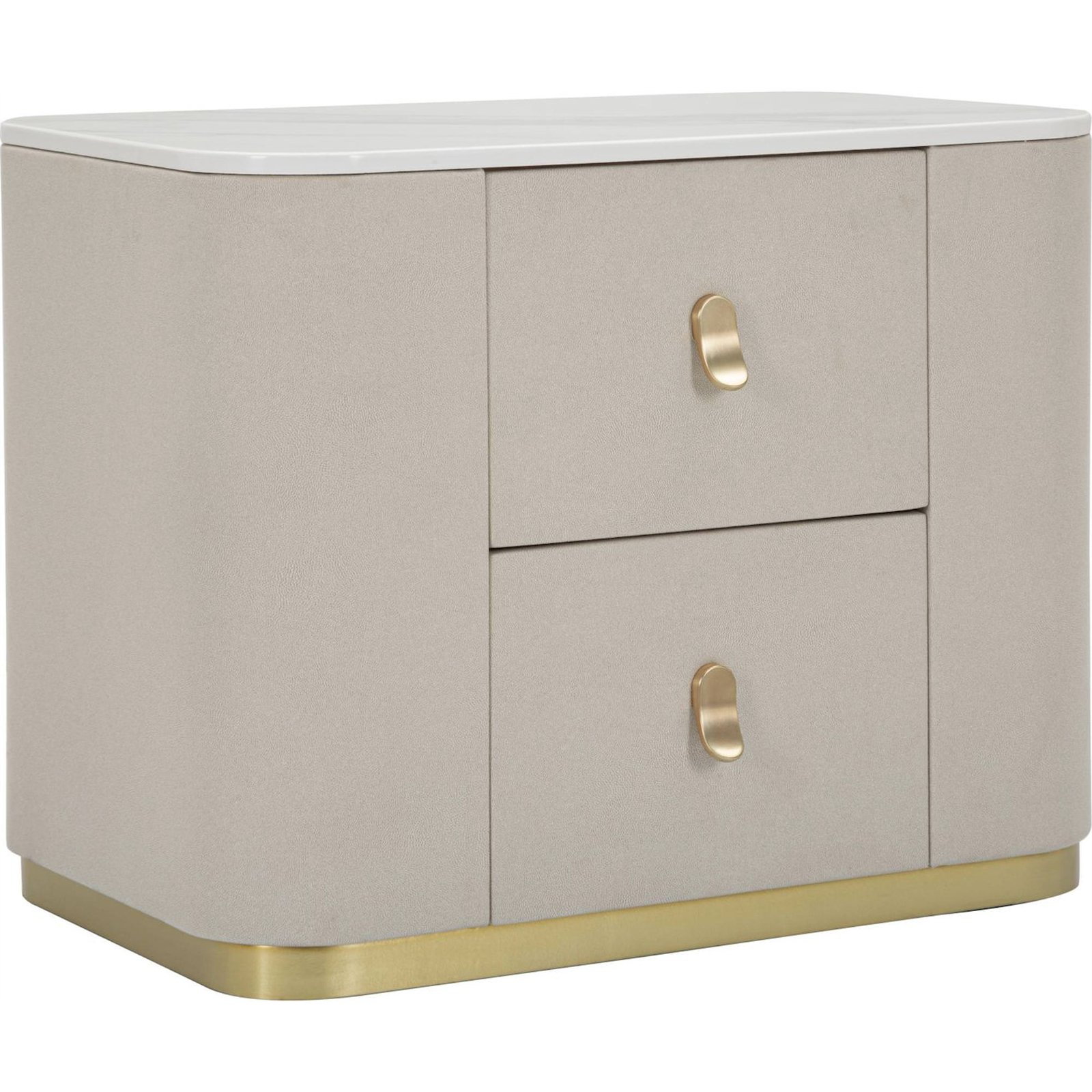 Table de chevet en pin plateau effet marbre, RECOLLECTION