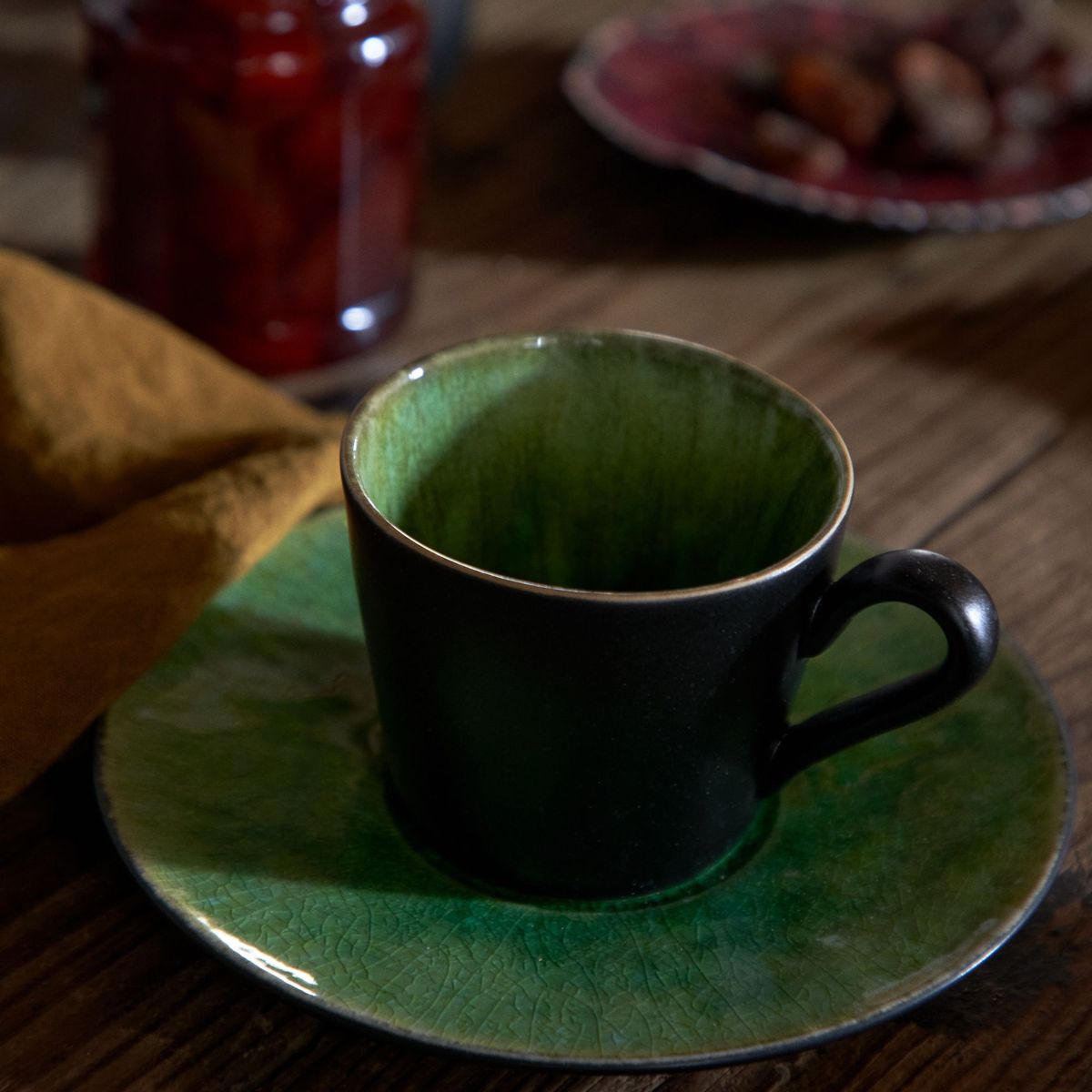 Tasse à thé avec soucoupe en grès 30cl OUTO