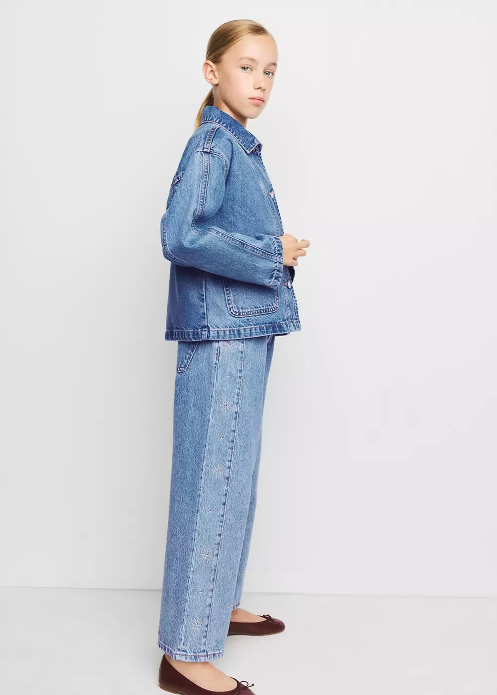 Jean style jupe-culotte détail clous, MANGO KIDS