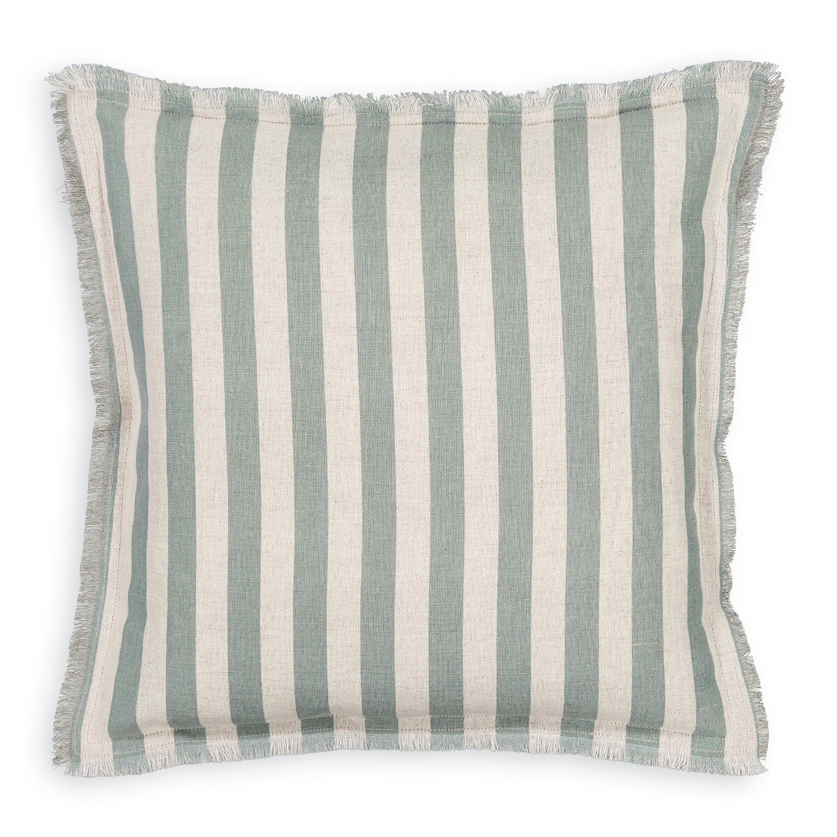Octavine 40 x 40cm Striped Fringed Linen/Cotton Cushion Cover